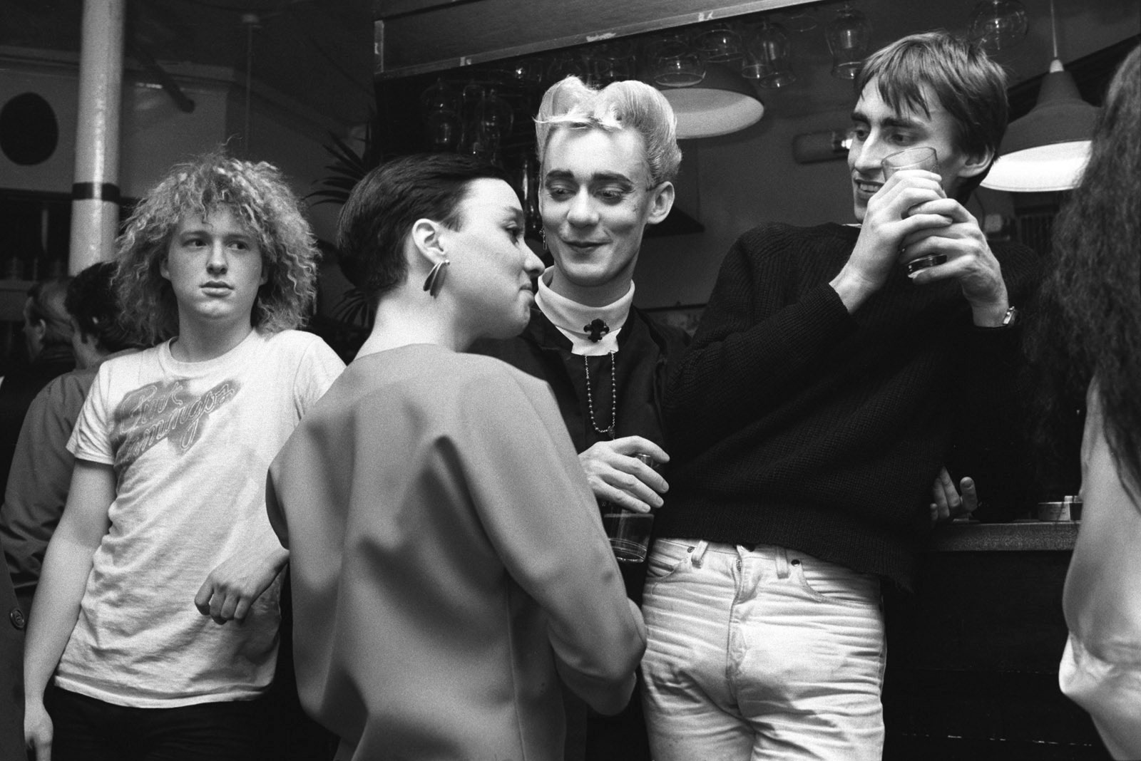Group of friends I at the Blitz Club, Covent Garden, London, 1980