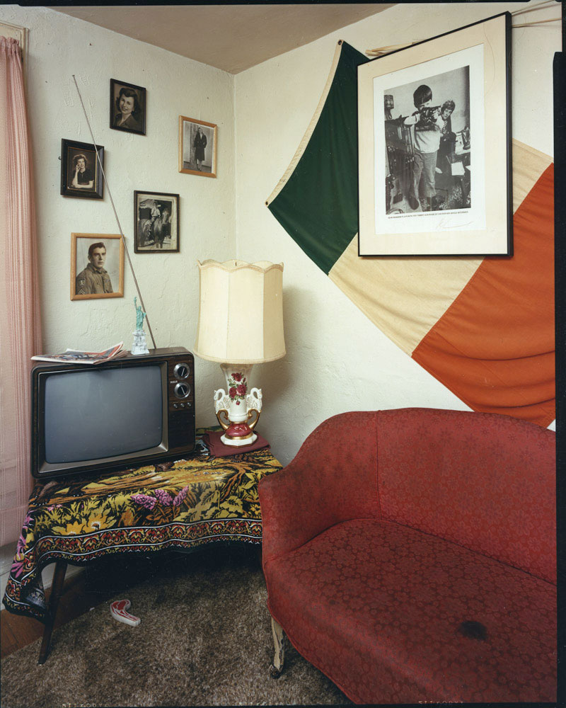 North Street interior with Irish flag (no dog), Binghamton, NY, 1986