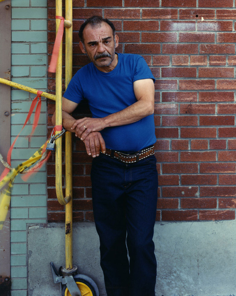 Man at Scaffolding, Binghamton, NY, 1987