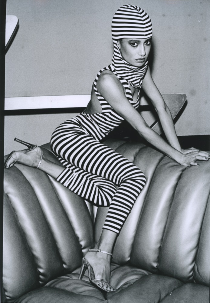 Striped woman at Studio 54, New York, 1979