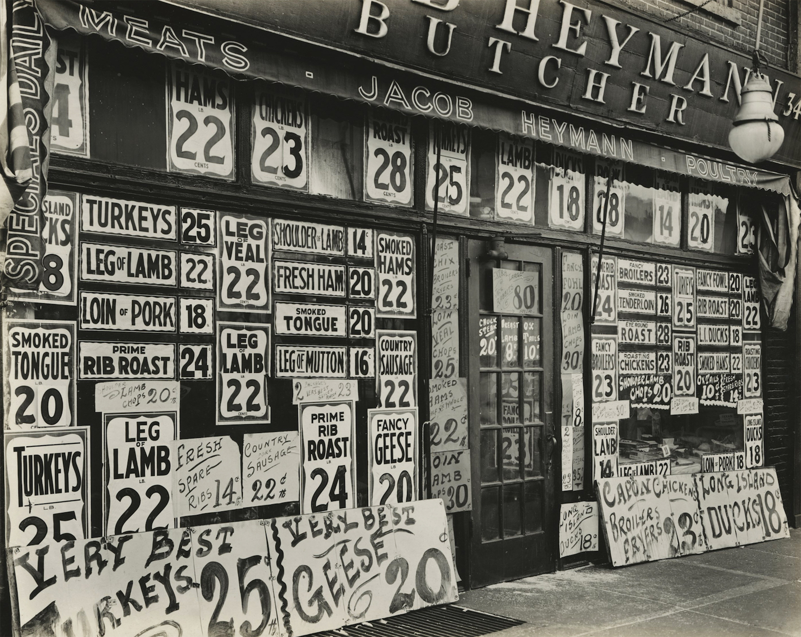 Jacob Heymann Butcher Shop, New York City, 1938