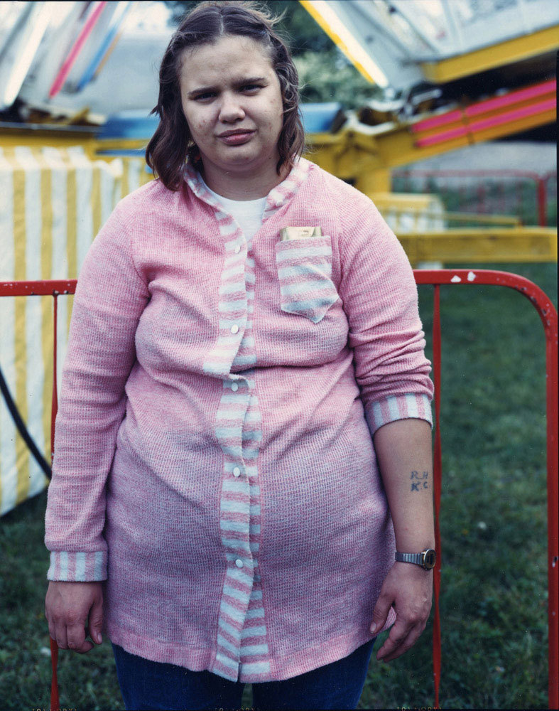 Woman in pink, Carnival, Johnson city, NY, 1987