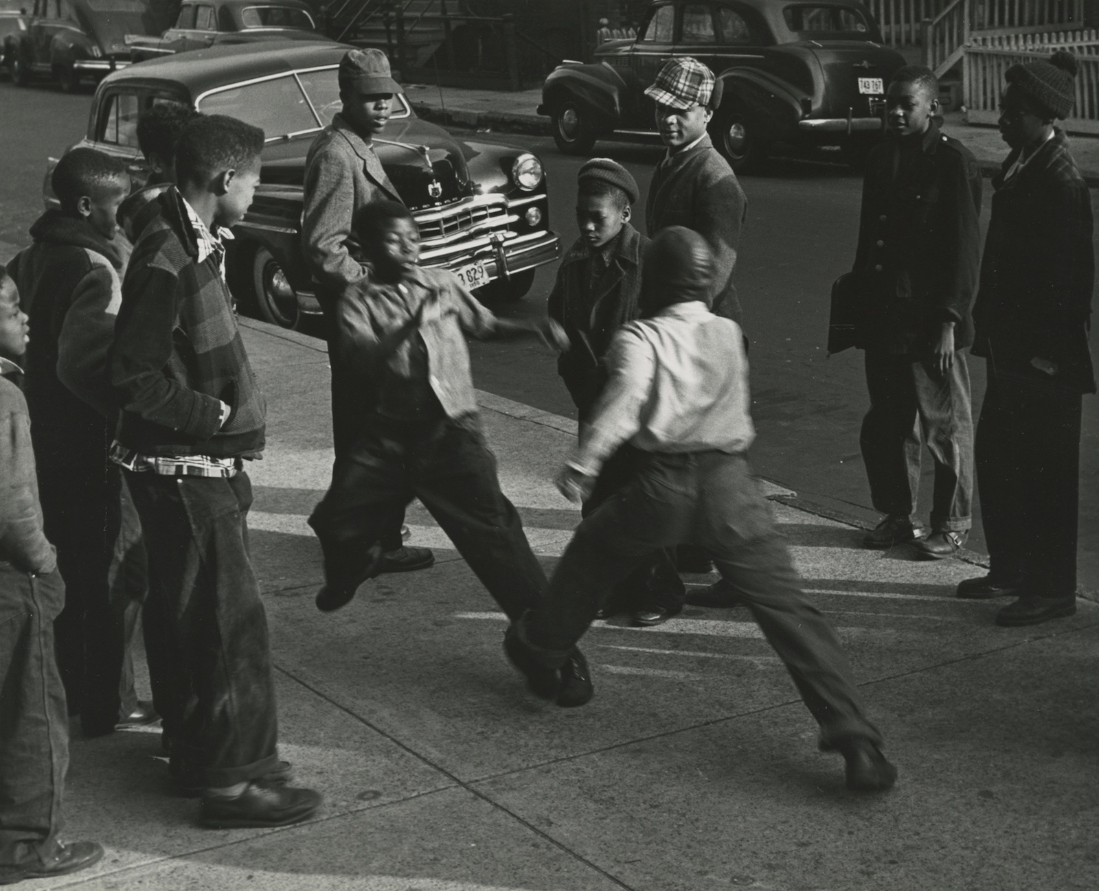 Children Fighting in Street, Chicago, 1950