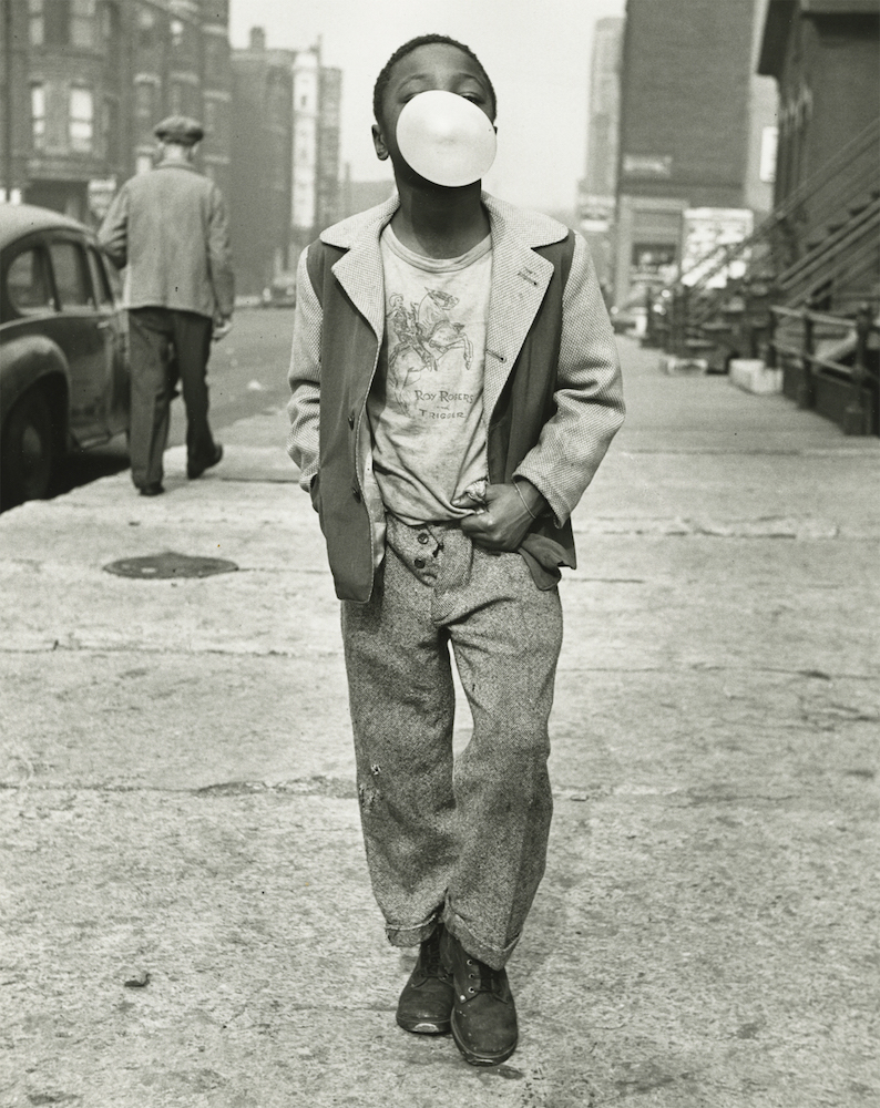 Boy Blowing Bubble Gum, Chicago, 1951