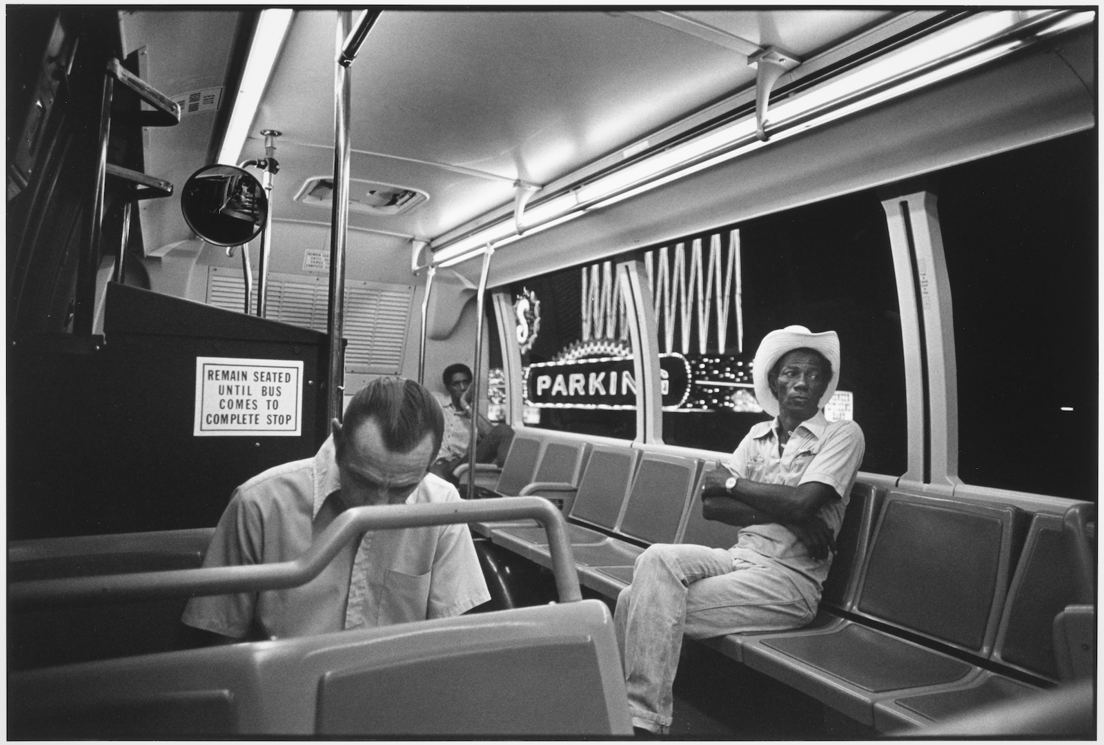 Man riding a bus, Las Vegas, 1981