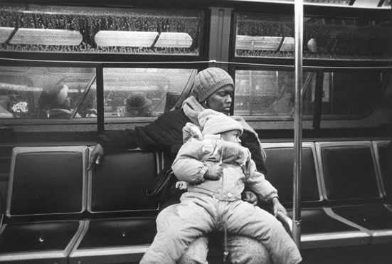 Mother and child on a bus, Chicago, 1989