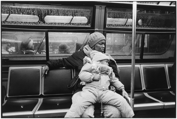 Mother and daughter on a bus, Chicago, 1989