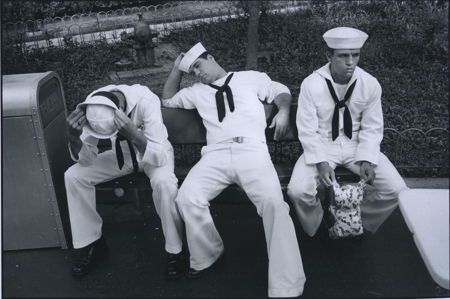 Three sailors, Great America, Illinois, 1981